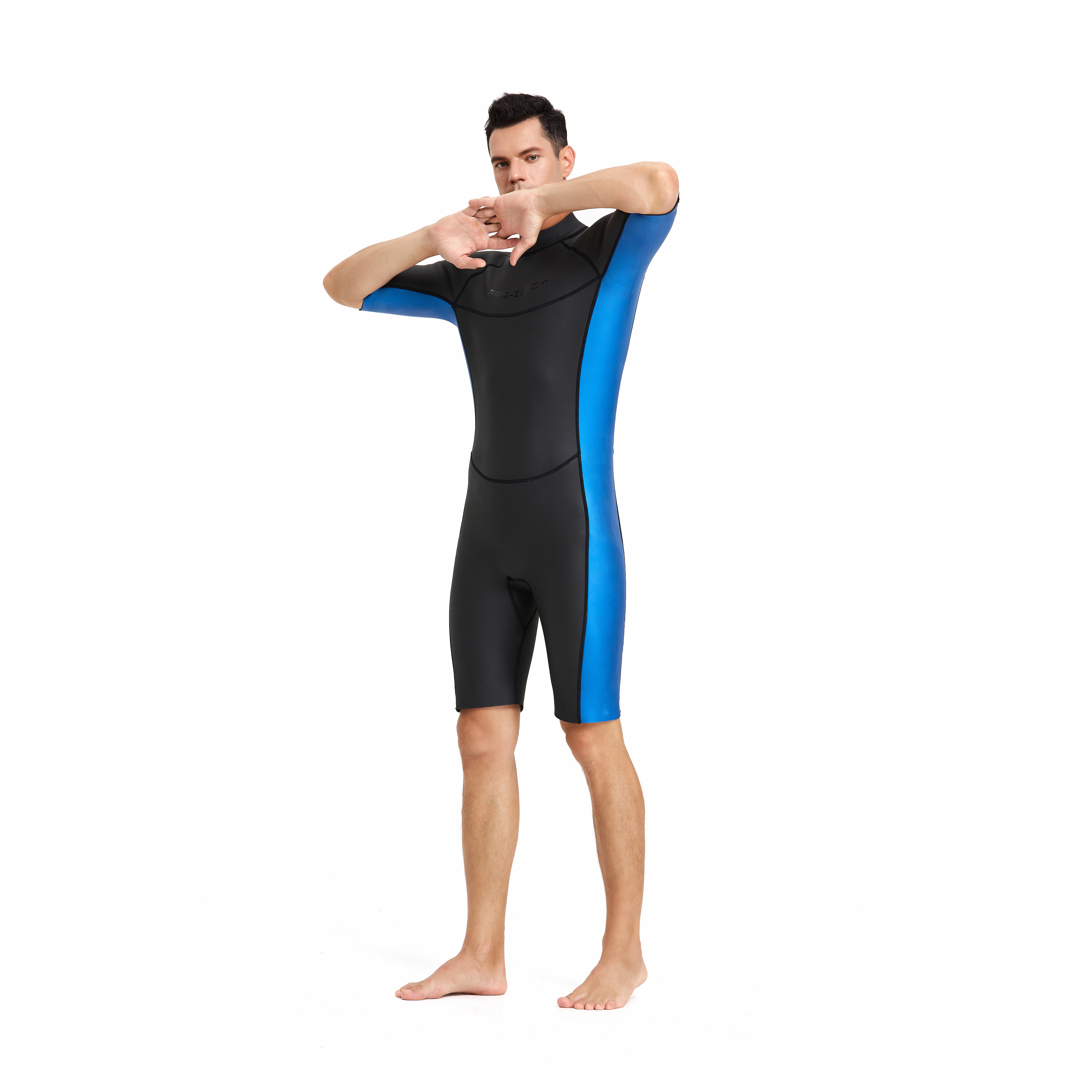 Customized Breathable One Piece Freediving Snorkeling Beach Wear Long Sleeve Back Zip Shorts Neoprene 3Mm Men Wet Surf Suit