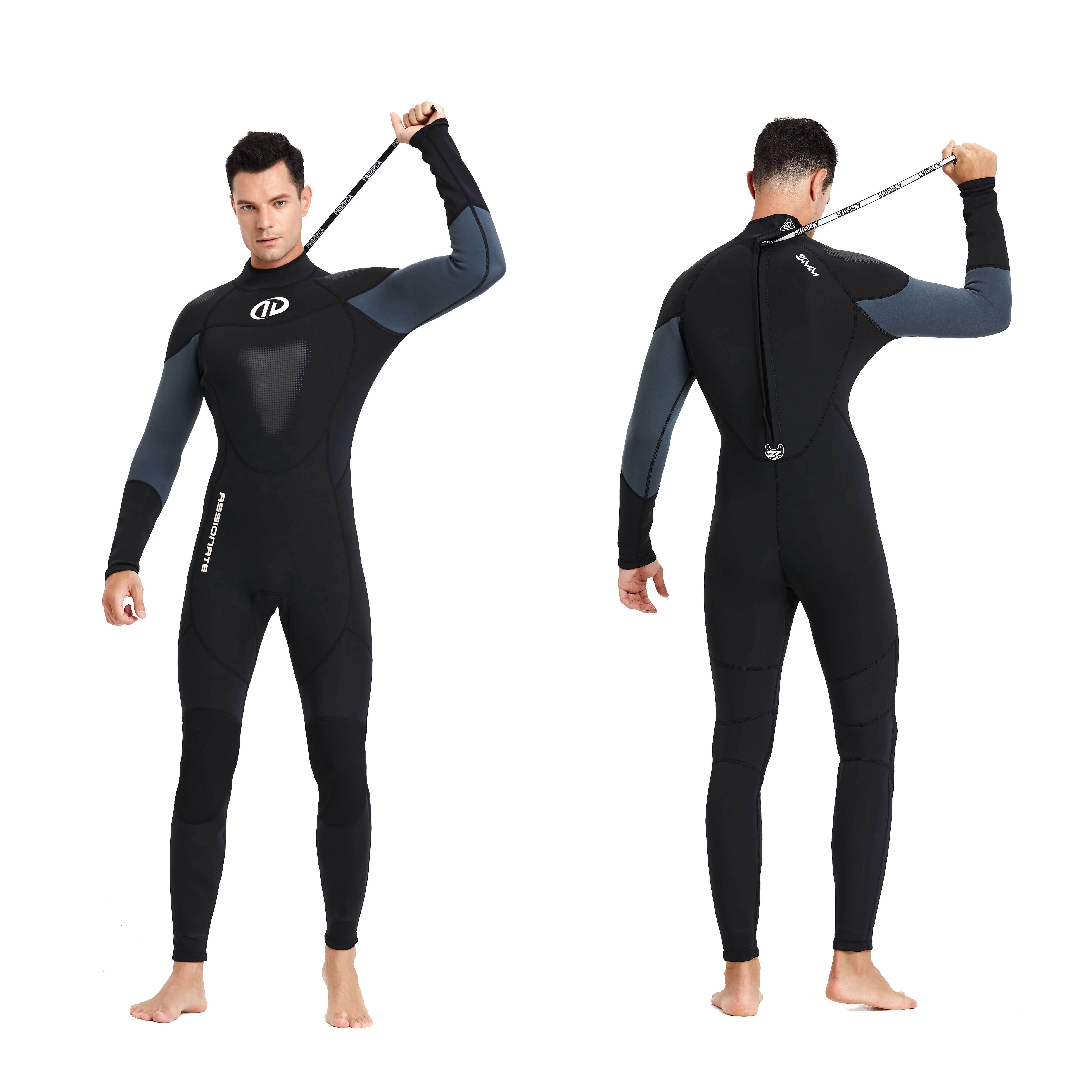 Wholesale Snorkeling Surfing Long Sleeve One Piece Backzipper Breathable Neoprene 3Mm Men Free Diving Wetsuit