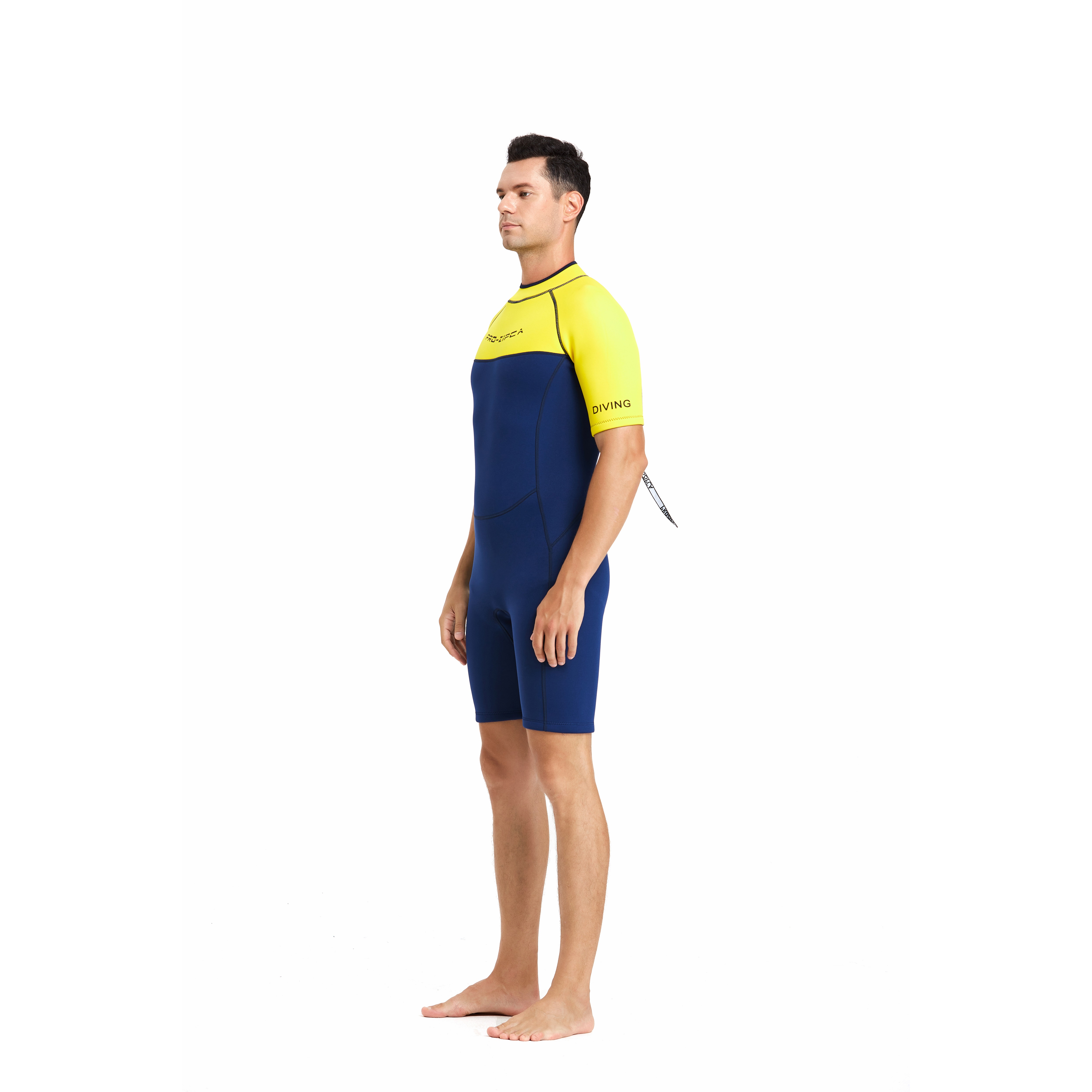 Customized Freediving Snorkeling Beach Swinsuits Neoprene Splicing Long Sleeve Shorty One Piece 3Mm Mens Wet Surf Suit