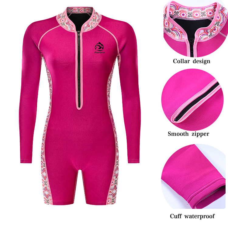 Shorty Neoprene Water Suit Women Smooth Skin Surf Diving 3mm Top Wetsuit