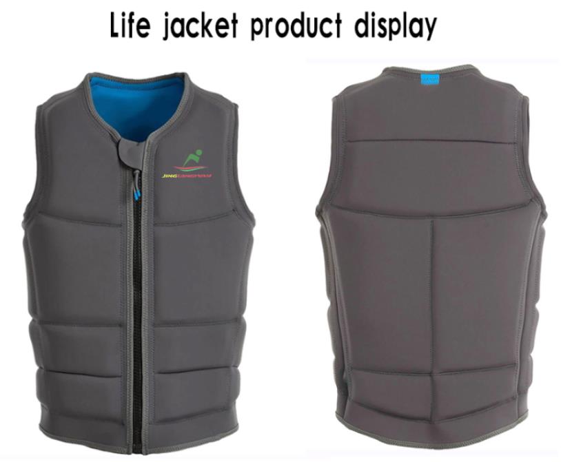 Safety Swimming Neoprene Kayak Jacket Plus Size Adult Charcoal Life Vests