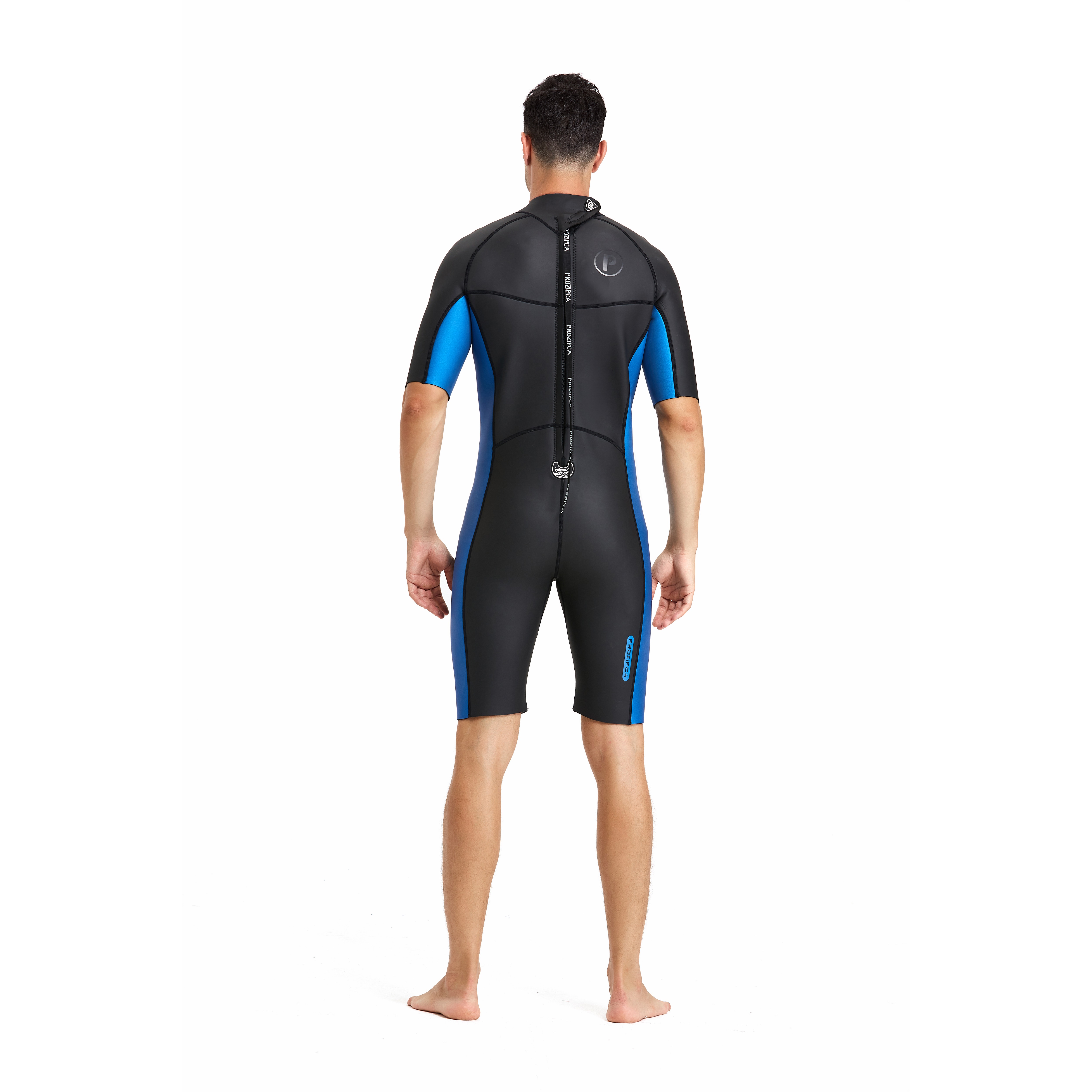 Customized Breathable One Piece Freediving Snorkeling Beach Wear Long Sleeve Back Zip Shorts Neoprene 3Mm Men Wet Surf Suit