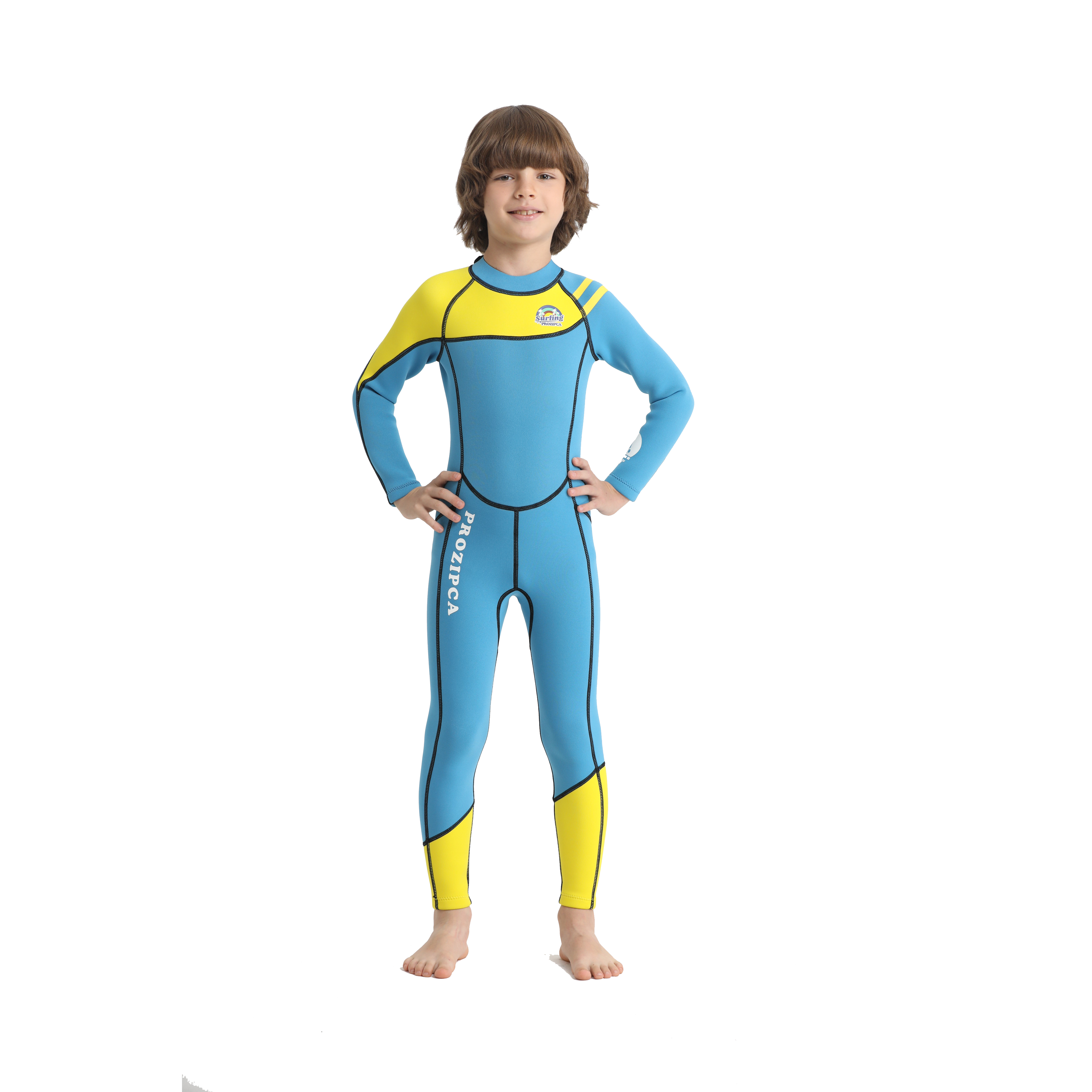 Customized Long Sleeve Children Swimming Snorkeling Diving Suits 3Mm Neoprene One Piece Kids Surfing Wetsuit